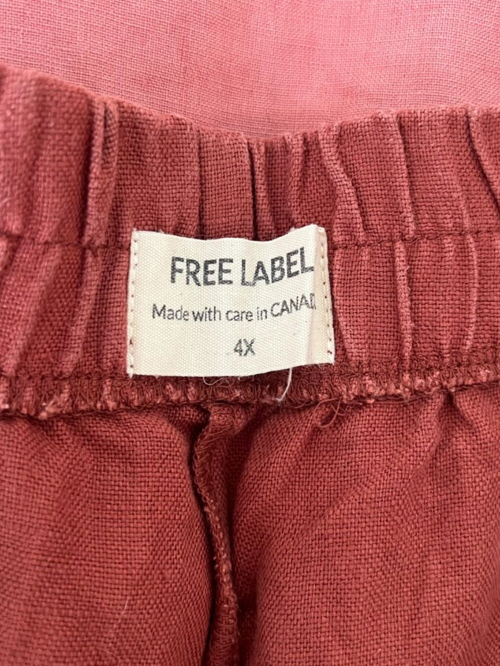 Rust Linen Shorts - Picture 3 of 4